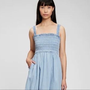 NWT GAP Light Blue Smocked Dress